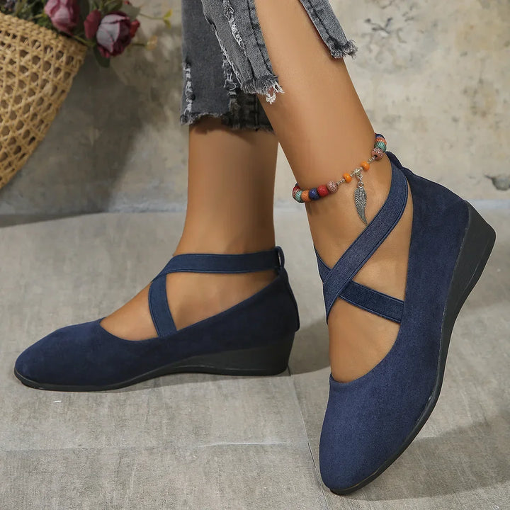 Wisteria | Blue Wedge Orthopedic Shoes