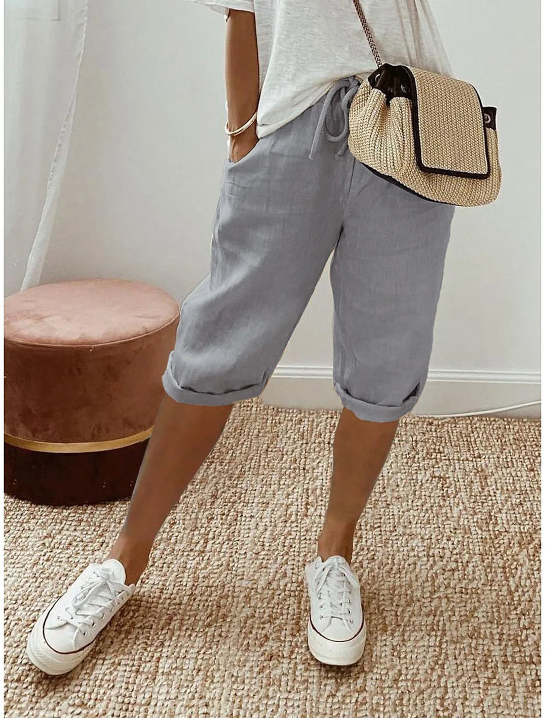 Wren | Linen Blend Sash-Tie Shorts
