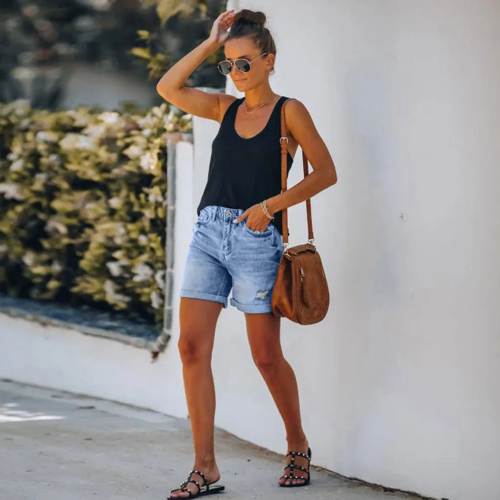 Denise | Classic High Waist Denim Shorts