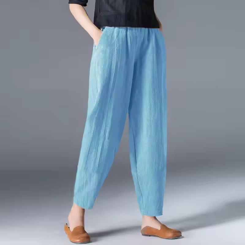 Irene | Lightweight Summer Pants with Pleated Front