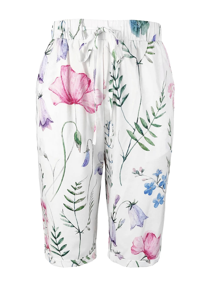 Poppy | Floral Drawstring Wide-Leg Shorts