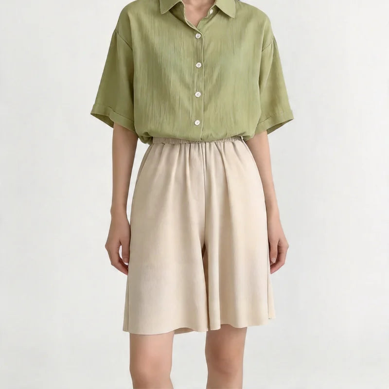 Freya | Ice-Silk Wide-Leg Shorts