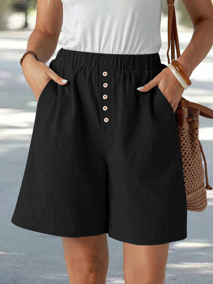 Marlowe | Buttoned Linen Shorts