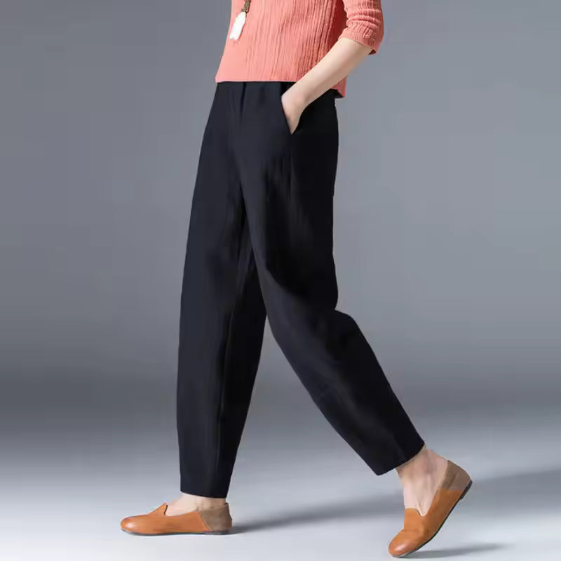 Irene | Lightweight Summer Pants with Pleated Front