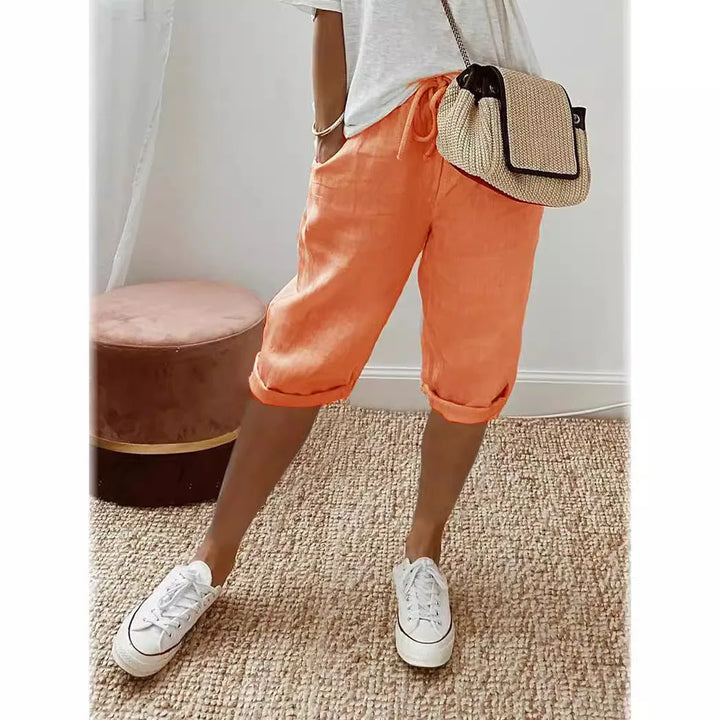 Wren | Linen Blend Sash-Tie Shorts