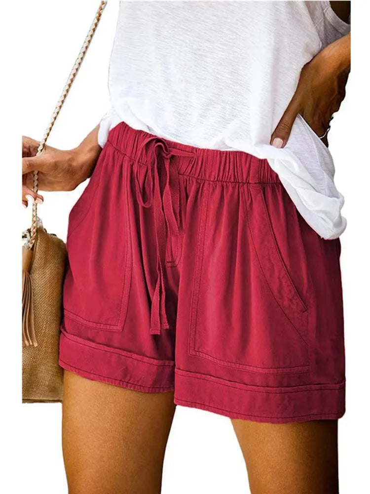 Lark | Lace-Up Wide-Leg Twill Shorts
