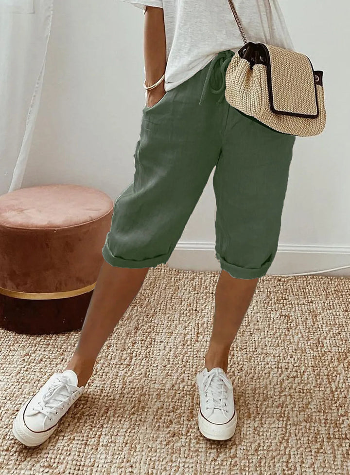 Wren | Linen Blend Sash-Tie Shorts