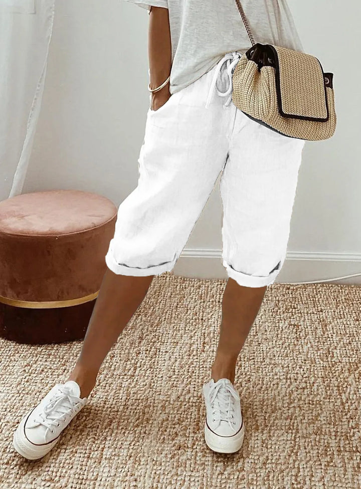 Wren | Linen Blend Sash-Tie Shorts