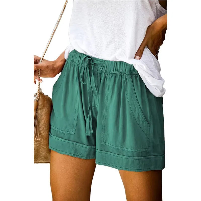 Lark | Lace-Up Wide-Leg Twill Shorts