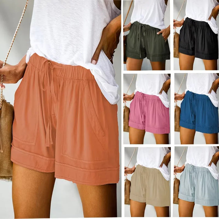 Lark | Lace-Up Wide-Leg Twill Shorts