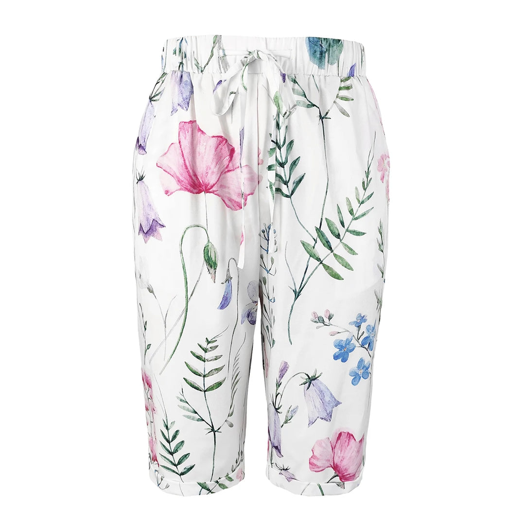 Poppy | Floral Drawstring Wide-Leg Shorts