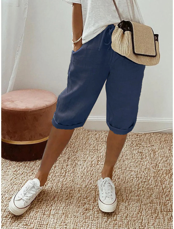 Wren | Linen Blend Sash-Tie Shorts