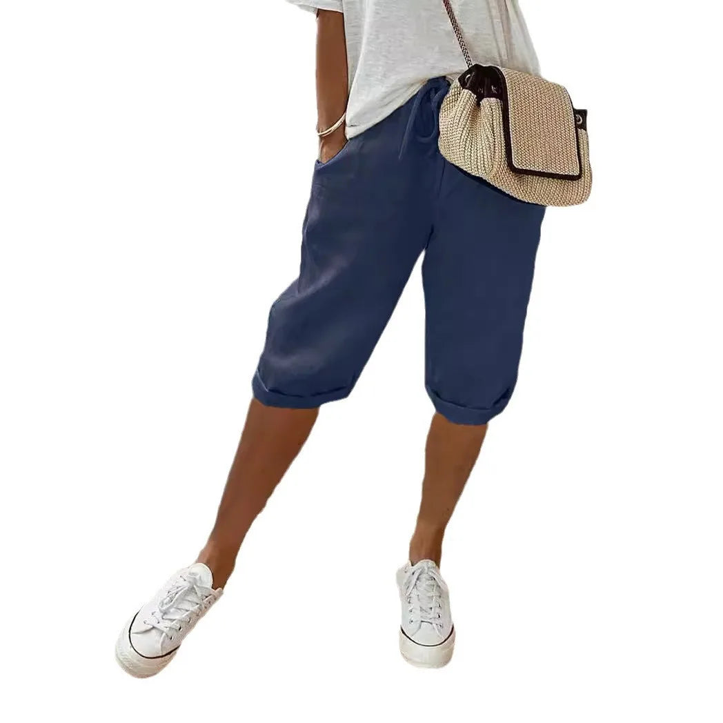 Wren | Linen Blend Sash-Tie Shorts