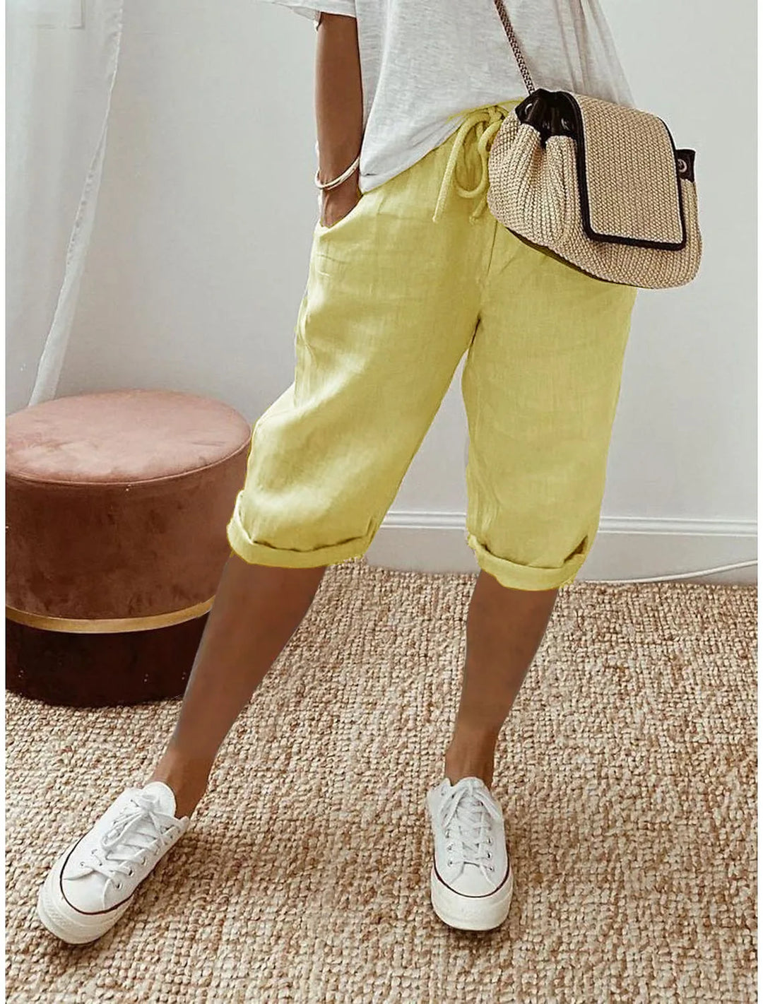 Wren | Linen Blend Sash-Tie Shorts