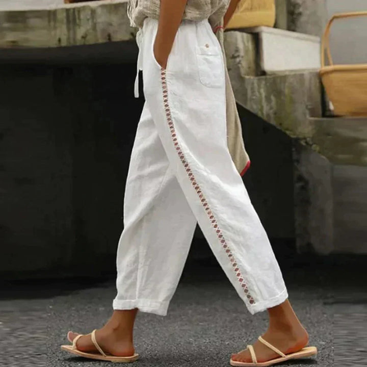Kath | Refined High Waist Tapered Pants with Side Stripe