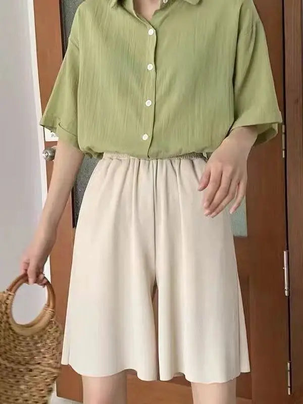 Freya | Ice-Silk Wide-Leg Shorts