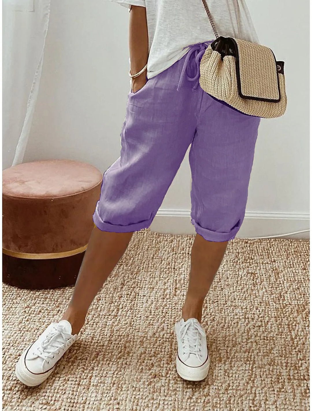 Wren | Linen Blend Sash-Tie Shorts