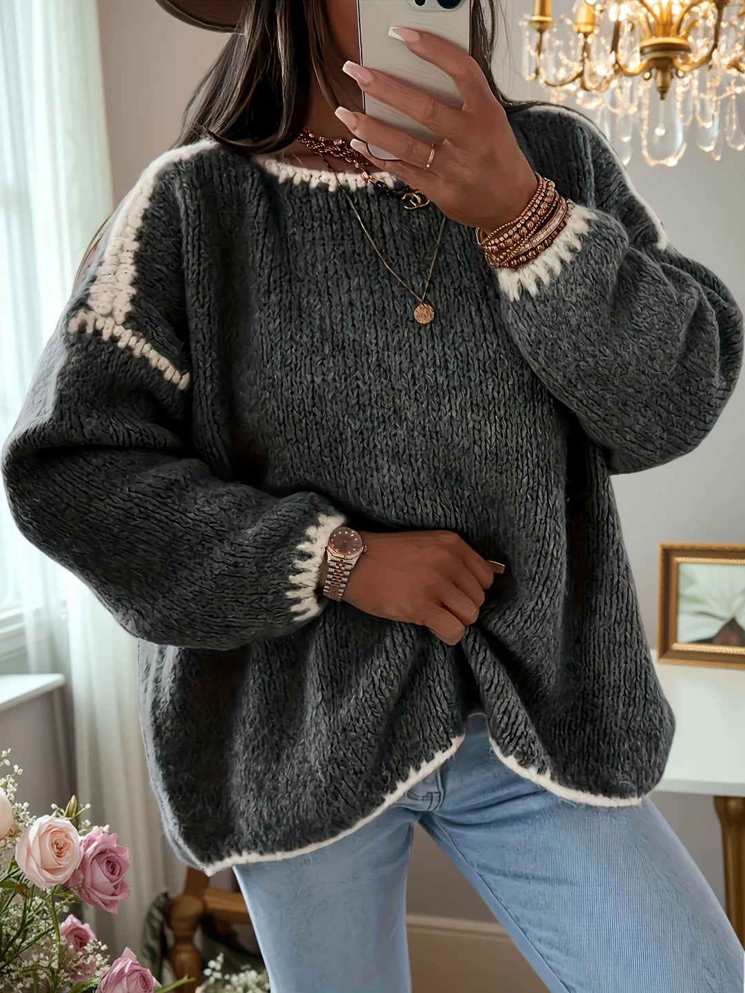 Astrid | Colour-Block Drop-Shoulder Jumper