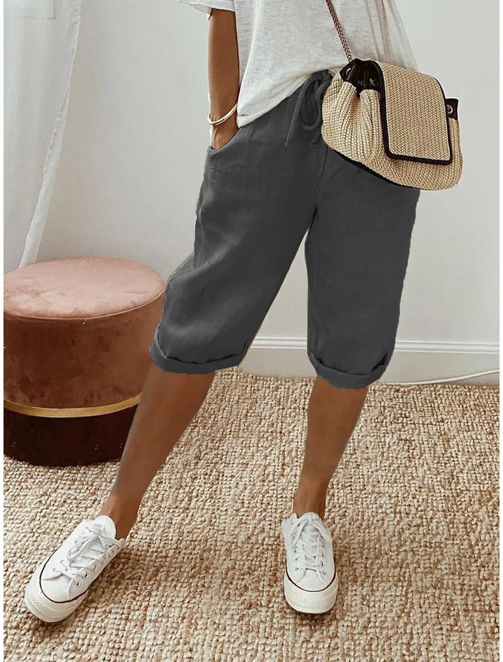 Wren | Linen Blend Sash-Tie Shorts