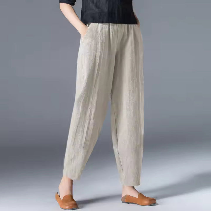 Irene | Lightweight Summer Pants with Pleated Front