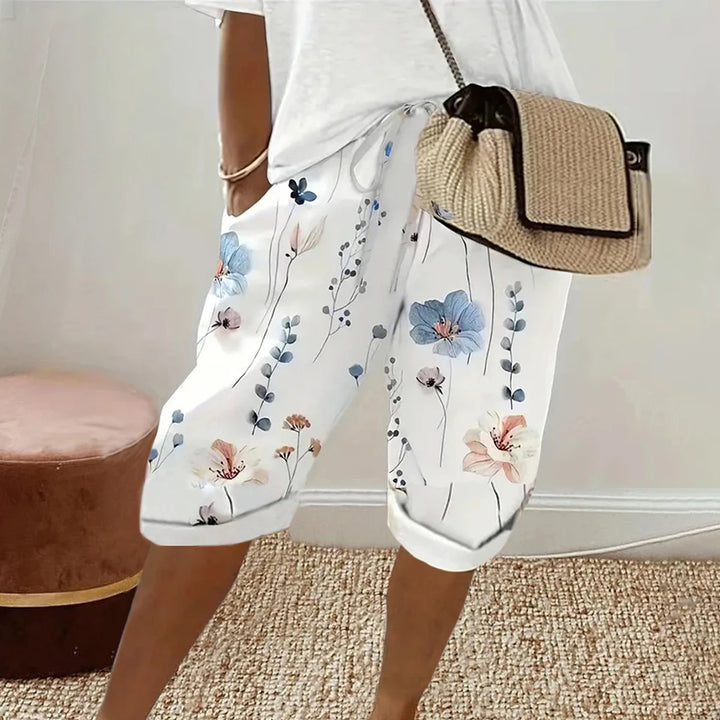 Poppy | Floral Drawstring Wide-Leg Shorts