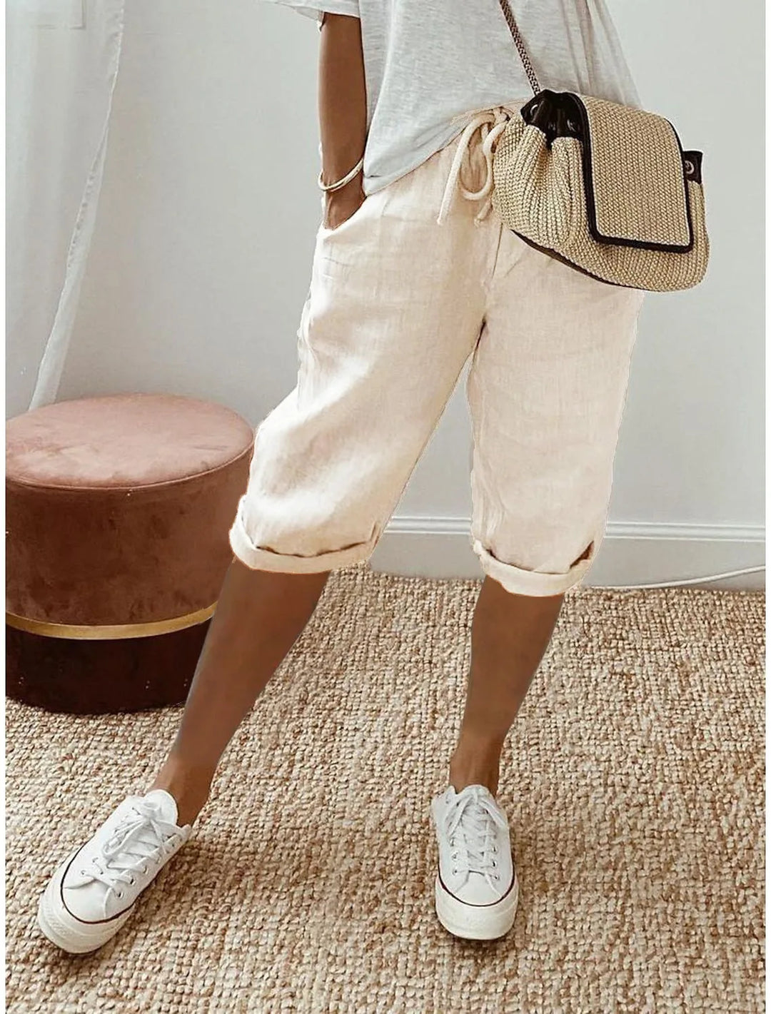 Wren | Linen Blend Sash-Tie Shorts
