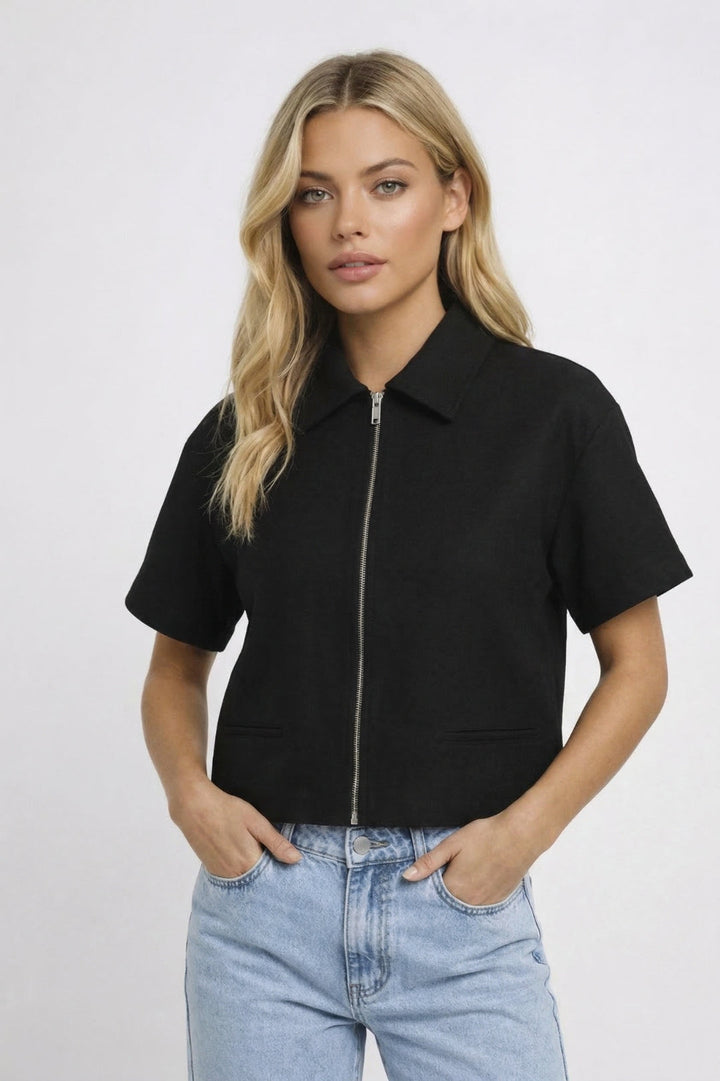 Gemma | Cropped Zip Jacket