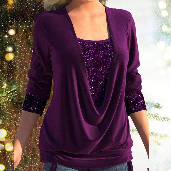 Pen | Sequin Drape Top