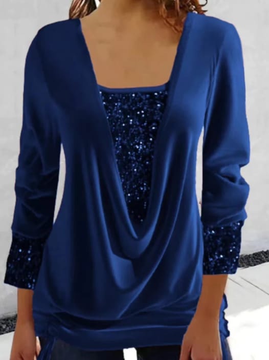 Pen | Sequin Drape Top