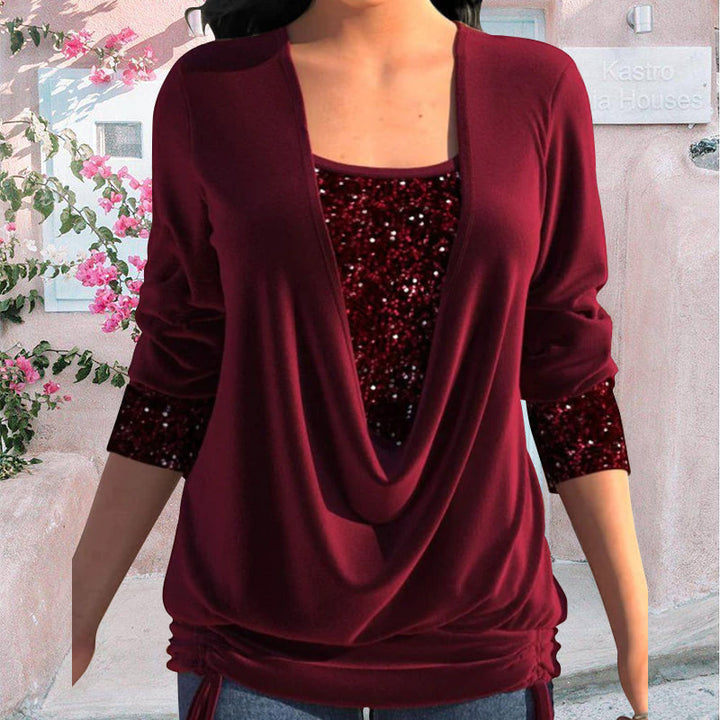 Pen | Sequin Drape Top