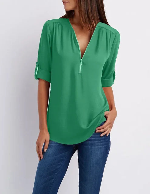 Ora | Zip Detail Top
