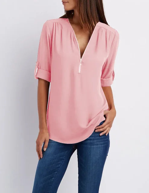 Ora | Zip Detail Top