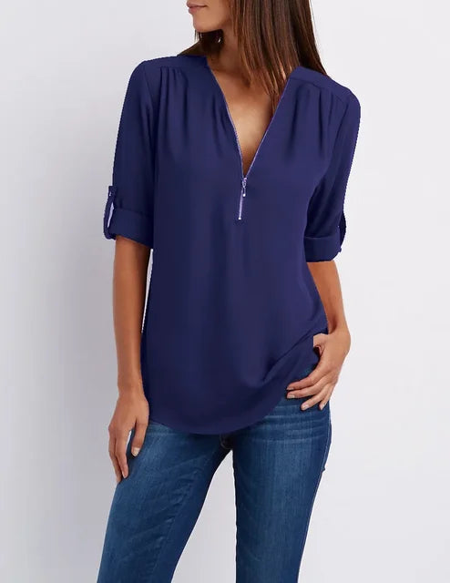 Ora | Zip Detail Top