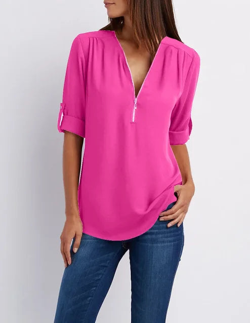 Ora | Zip Detail Top