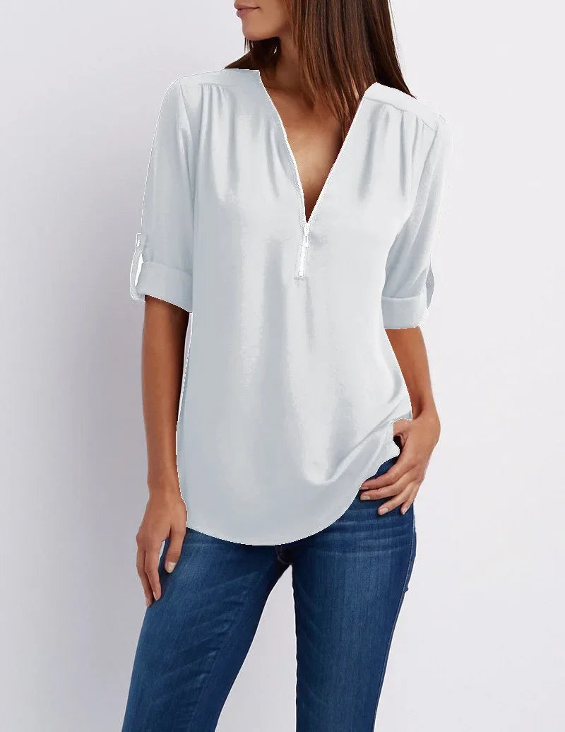 Ora | Zip Detail Top