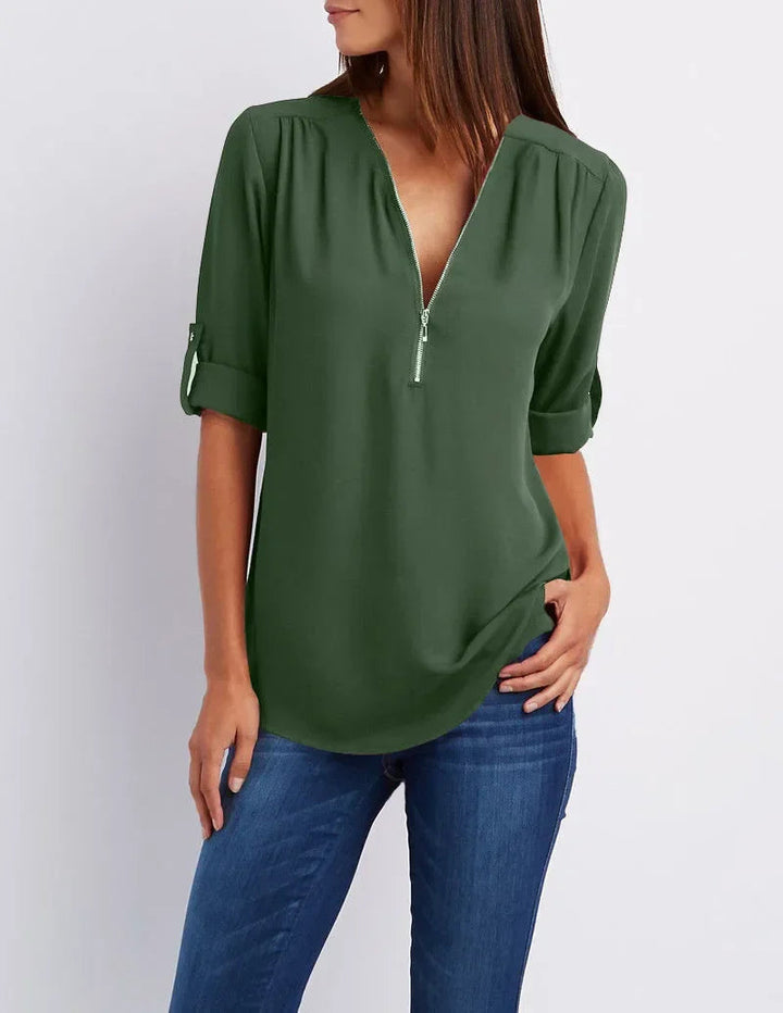 Ora | Zip Detail Top