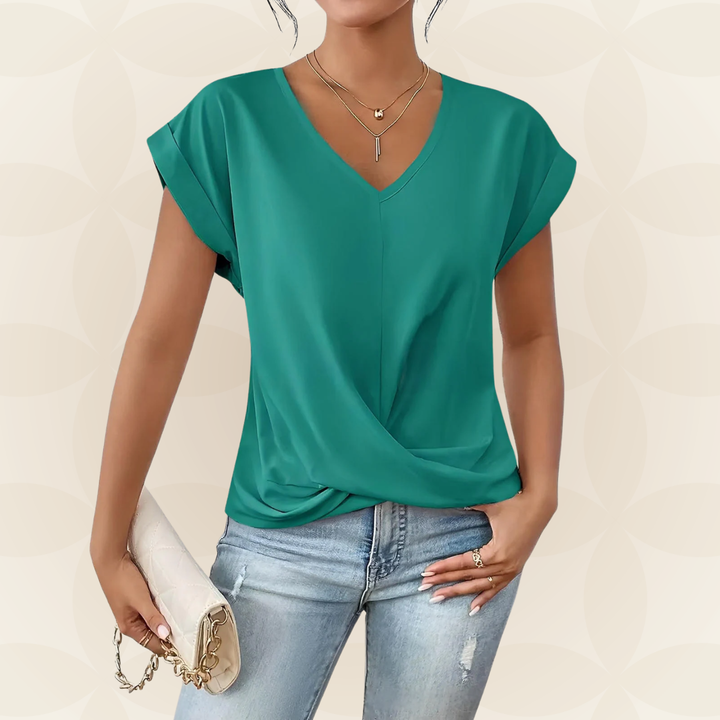 Isla | V-Neck Draped Top