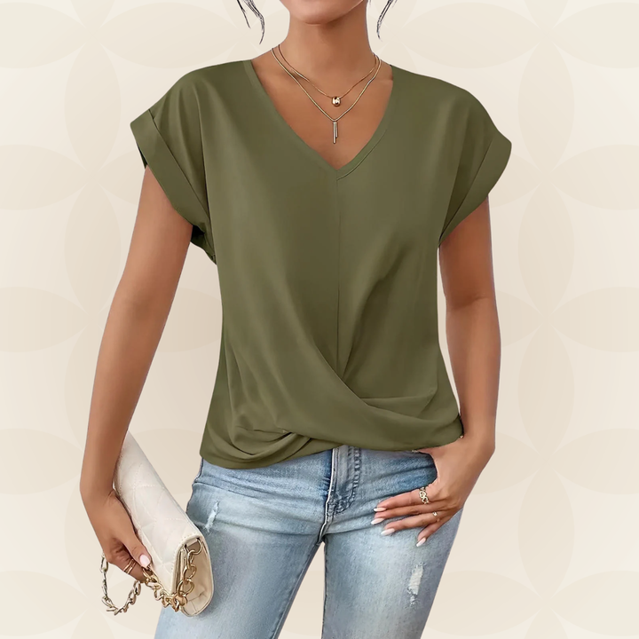 Isla | V-Neck Draped Top
