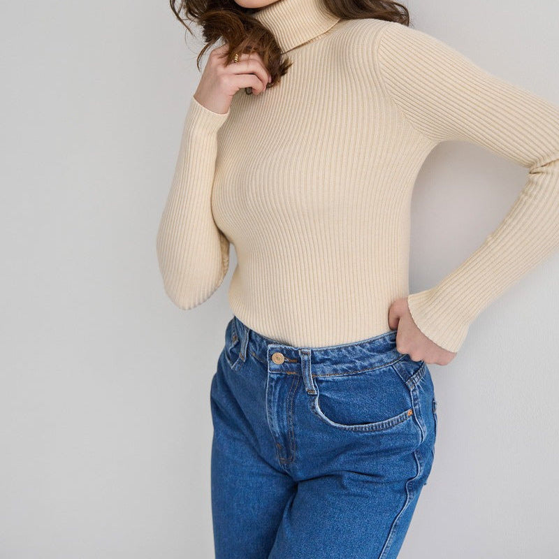 Vinnie | Ribbed Turtleneck Knit Top