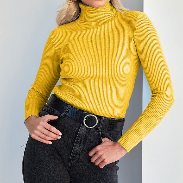Vinnie | Ribbed Turtleneck Knit Top