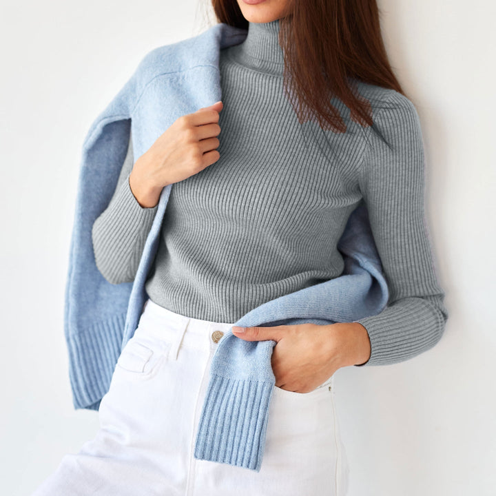 Vinnie | Ribbed Turtleneck Knit Top