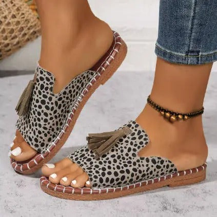 Nathalie | Boho Pompon Sandals