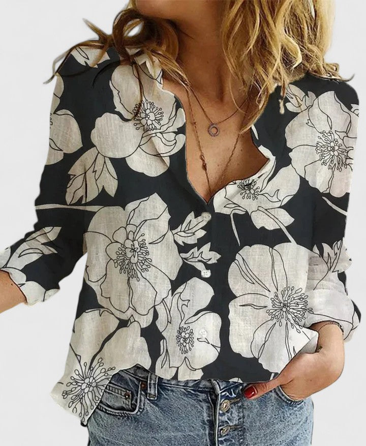 Aubrey | Relaxed Linen Button Blouse
