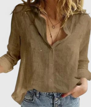 Aubrey | Relaxed Linen Button Blouse