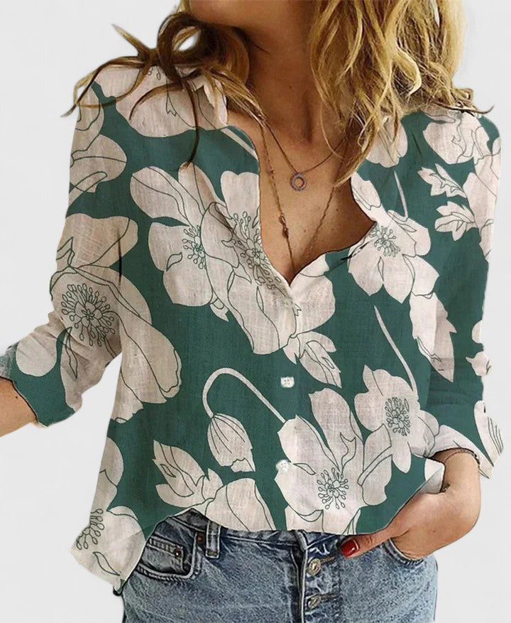 Aubrey | Relaxed Linen Button Blouse