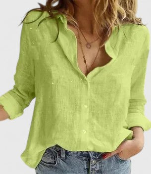 Aubrey | Relaxed Linen Button Blouse