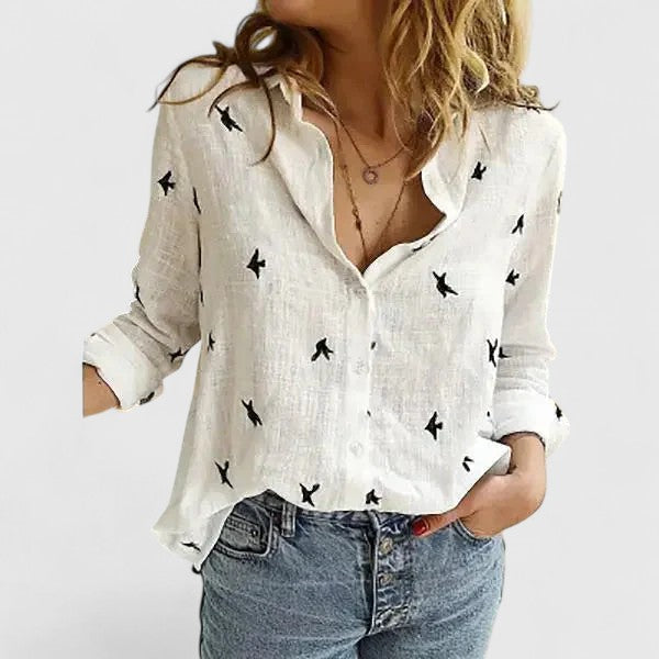 Aubrey | Relaxed Linen Button Blouse