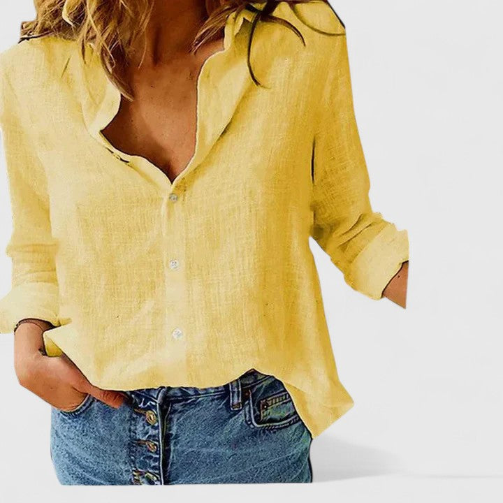 Aubrey | Relaxed Linen Button Blouse