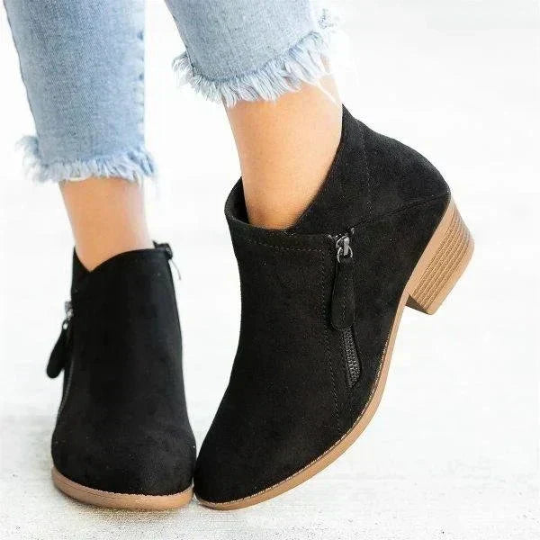 Mona | Women’s Ankle Boots | Side-Zip Design with Low Heel
