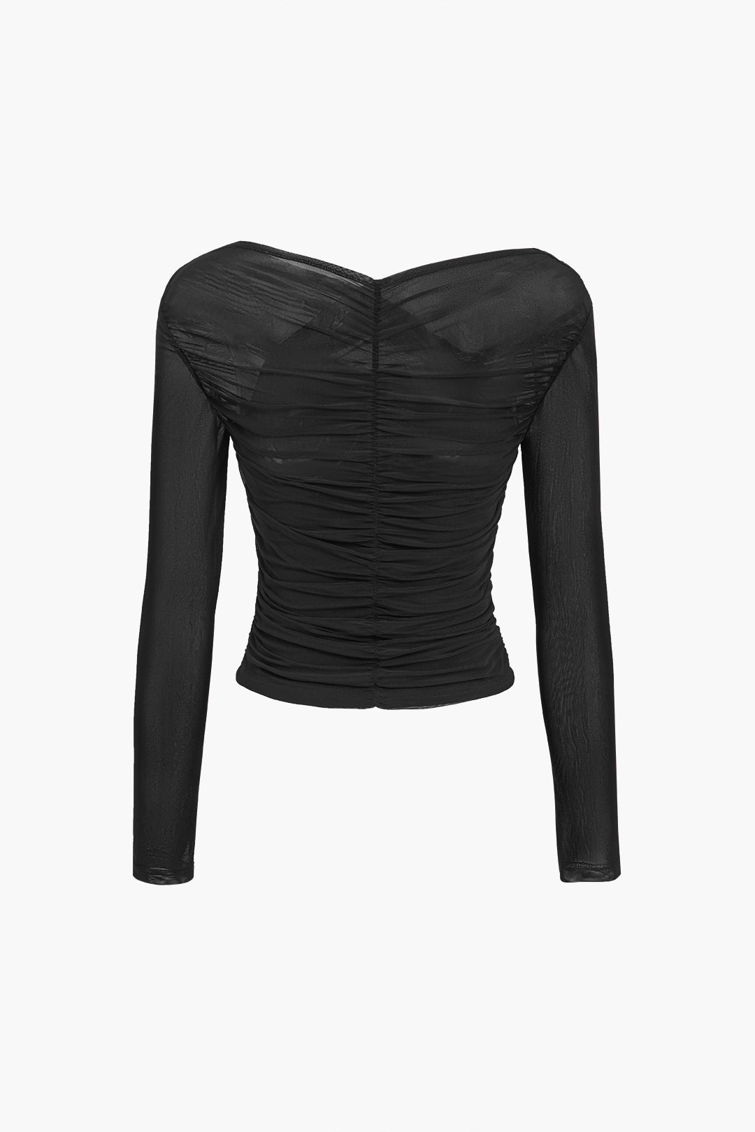 Cali | Ruched Wrap Mesh Top